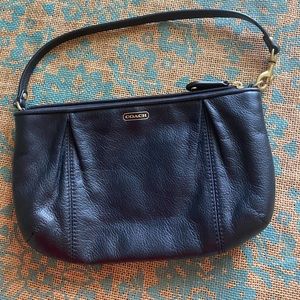 Coach black leather clutch - like new